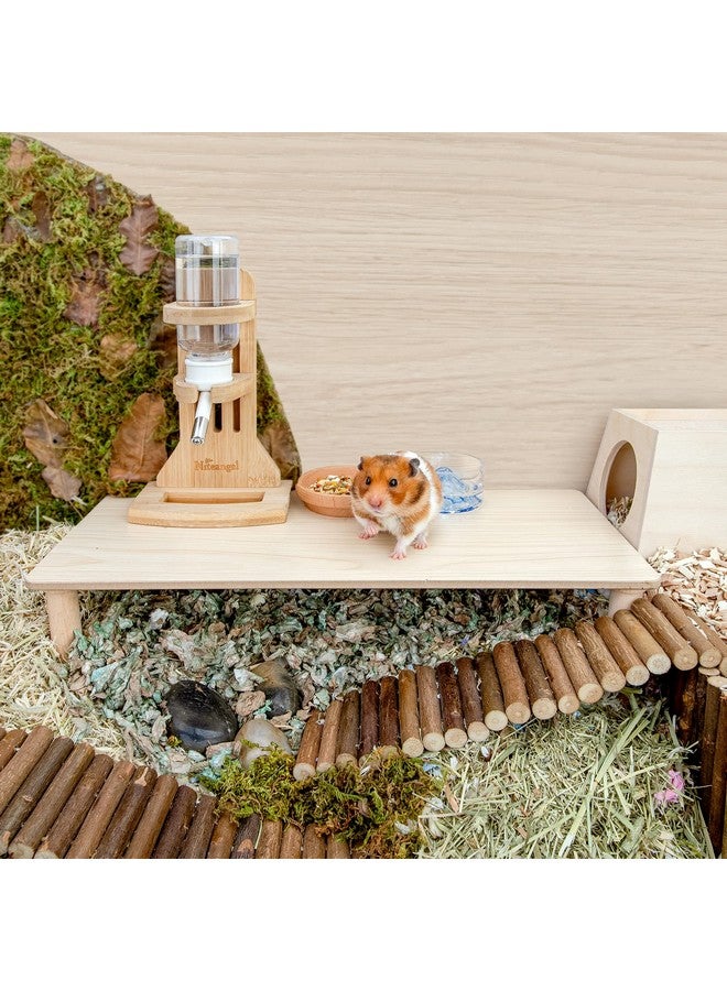 Niteangel Hamster Play Wooden Platform for Dwarf Syrian Hamsters Gerbils Mice Degus or Other Small Pets (Rectange - 7'' Height, Burlywood) - Image 4