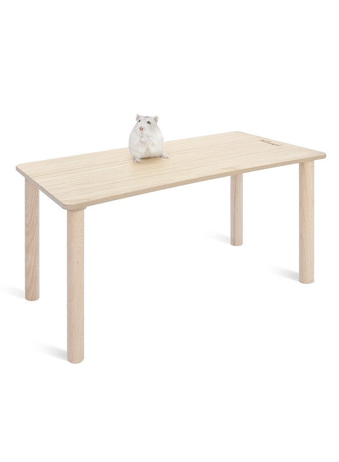 Niteangel Hamster Play Wooden Platform for Dwarf Syrian Hamsters Gerbils Mice Degus or Other Small Pets (Rectange - 7'' Height, Burlywood) - Image 1