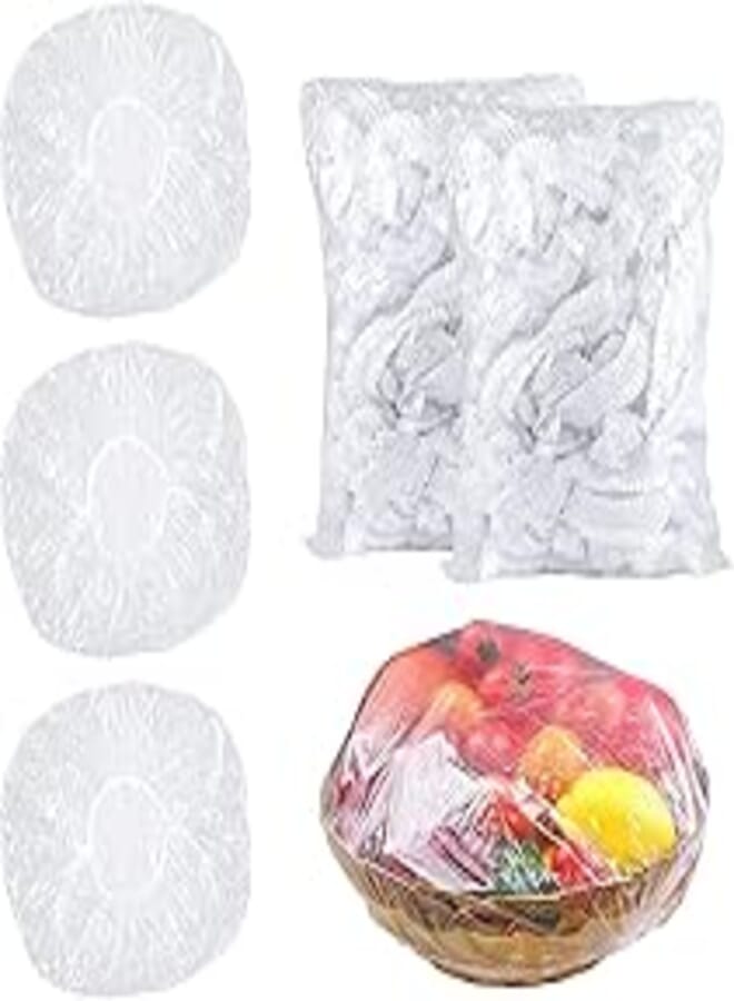 ELANE 200PCS Reusable Elastic Food Storage Covers Dish Plate Wrap Bowl Covers Alternative to Foil for Kitchen Outdoor Picnic Home