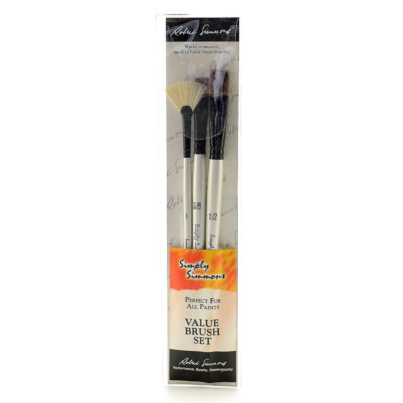 Robert Simmons Simply Simmons Value Brush Sets Grass and Grain Set Set of 3 78231