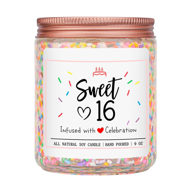 Homsolver 16th Birthday Gifts for Girls, Vanilla Cream Scent Best Ideas Birthday Presents for Daughter, Friends, Sister, Handmade Aromatherapy Candle Decorations - Image 5