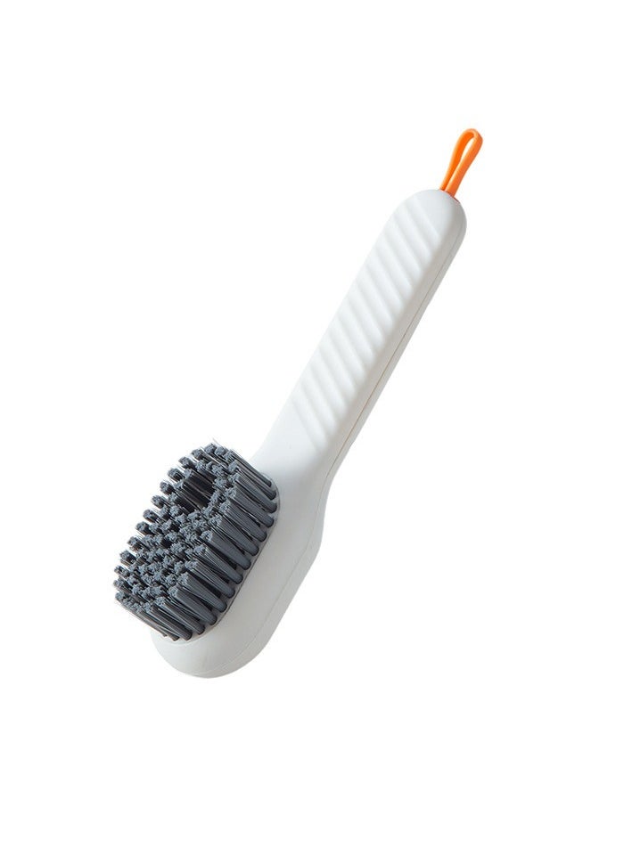 Generic Shoe Brush, Multifunctional Portable Automatic Soap Liquid Adding Shoe Brush, Long Handled Soft Bristled Home Laundry Clothing Soap Dispenser Brush, (1pc, White)  - Image 1