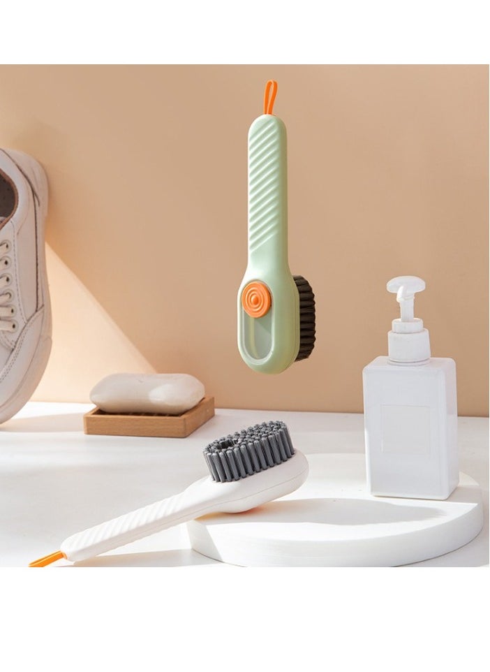 Generic Shoe Brush, Multifunctional Portable Automatic Soap Liquid Adding Shoe Brush, Long Handled Soft Bristled Home Laundry Clothing Soap Dispenser Brush, (1pc, White)  - Image 3