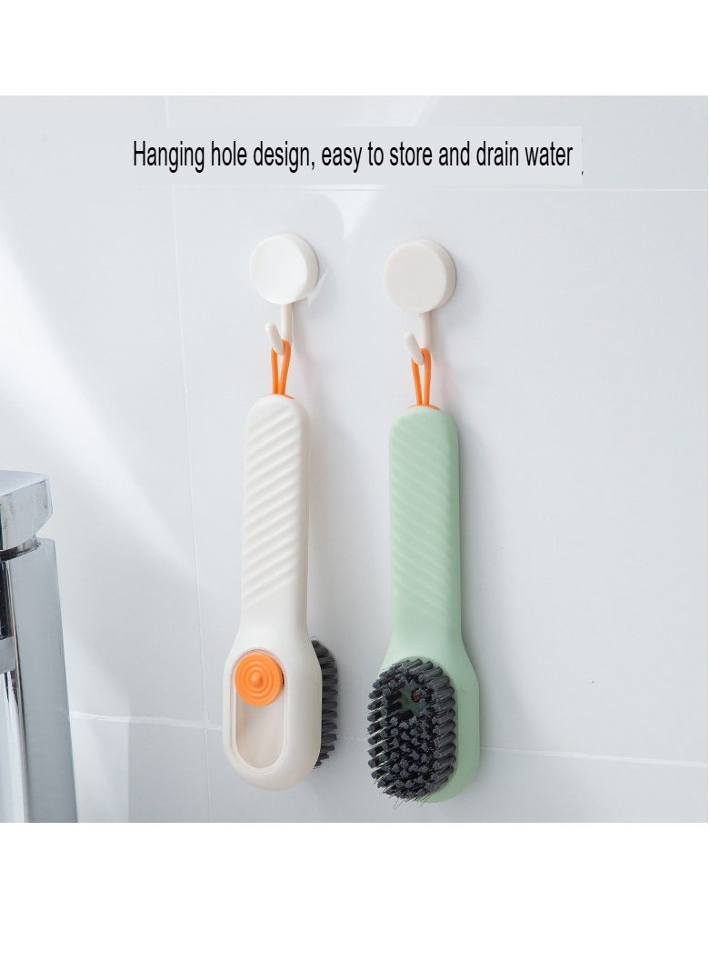Generic Shoe Brush, Multifunctional Portable Automatic Soap Liquid Adding Shoe Brush, Long Handled Soft Bristled Home Laundry Clothing Soap Dispenser Brush, (1pc, White)  - Image 4