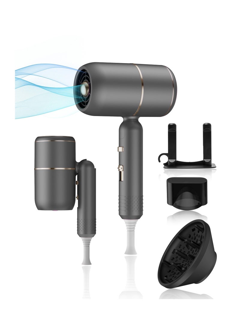 عام مجفف شعر للسفر، مجفف شعر قابل للطي 2000 واط، مجفف شعر مع موزع، مجفف شعر احترافي مع 100 مليون أيون سالب، مجففات شعر للنساء خفيفة الوزن، للاستخدام المنزلي، الصالون، والسفر - Image 1