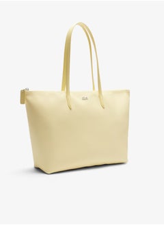 لاكوست حقيبة لاكوست النسائية الكبيرة 12.12 Concept Zip Tote، حقيبة كتف نسائية محمولة باليد، حقيبة أنيقة متعددة الاستخدامات بسعة كبيرة، حقيبة تسوق نسائية، 45 سم × 30 سم × 12 سم، لون أصفر ناعم  - Image 3