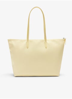 لاكوست حقيبة لاكوست النسائية الكبيرة 12.12 Concept Zip Tote، حقيبة كتف نسائية محمولة باليد، حقيبة أنيقة متعددة الاستخدامات بسعة كبيرة، حقيبة تسوق نسائية، 45 سم × 30 سم × 12 سم، لون أصفر ناعم  - Image 2