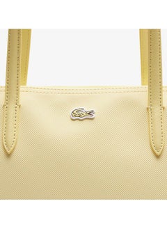 لاكوست حقيبة لاكوست النسائية الكبيرة 12.12 Concept Zip Tote، حقيبة كتف نسائية محمولة باليد، حقيبة أنيقة متعددة الاستخدامات بسعة كبيرة، حقيبة تسوق نسائية، 45 سم × 30 سم × 12 سم، لون أصفر ناعم  - Image 5