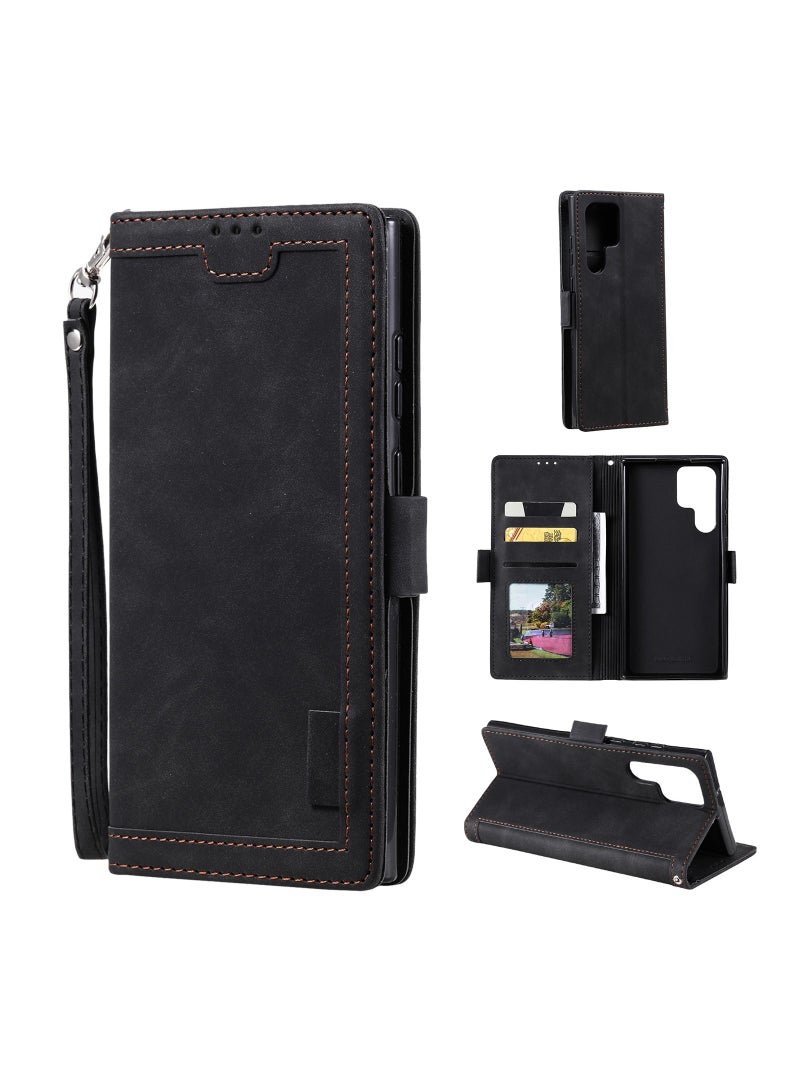 Suteni Waist Band Flip Cover Card Slots Leather Phone Case for Samsung - Image 3