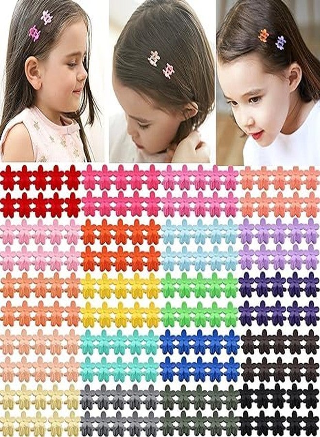Sunshine Enterprise Mini Hair Claw Clip Flower Hair Bangs Pin Hair Pin Hair Accessories Clips for Girls Candy Color Plastic Hairpins Hair Braids Maker - 12 PCS - Image 1