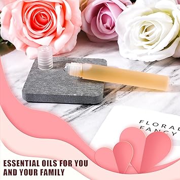 XIHIRCD 12 زجاجة رولر 10 مل زجاجات تجميل قابلة لإعادة التعبئة مع أنبوب توزيع زجاجة عطر رولر محمولة مع غطاء للسفر - Image 4