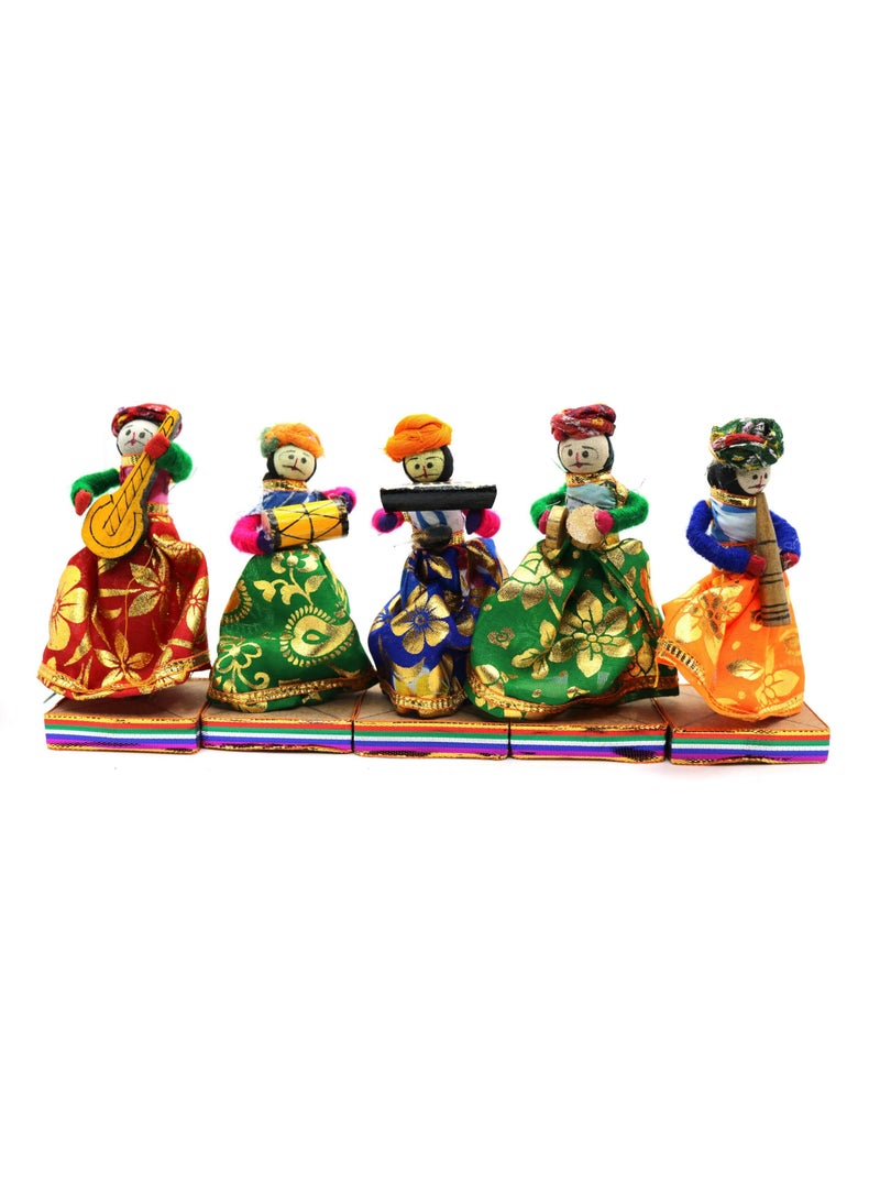 Set of 5 Rajasthani Musician Puppets - Image 1
