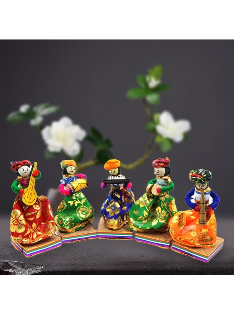 Set of 5 Rajasthani Musician Puppets - Image 3