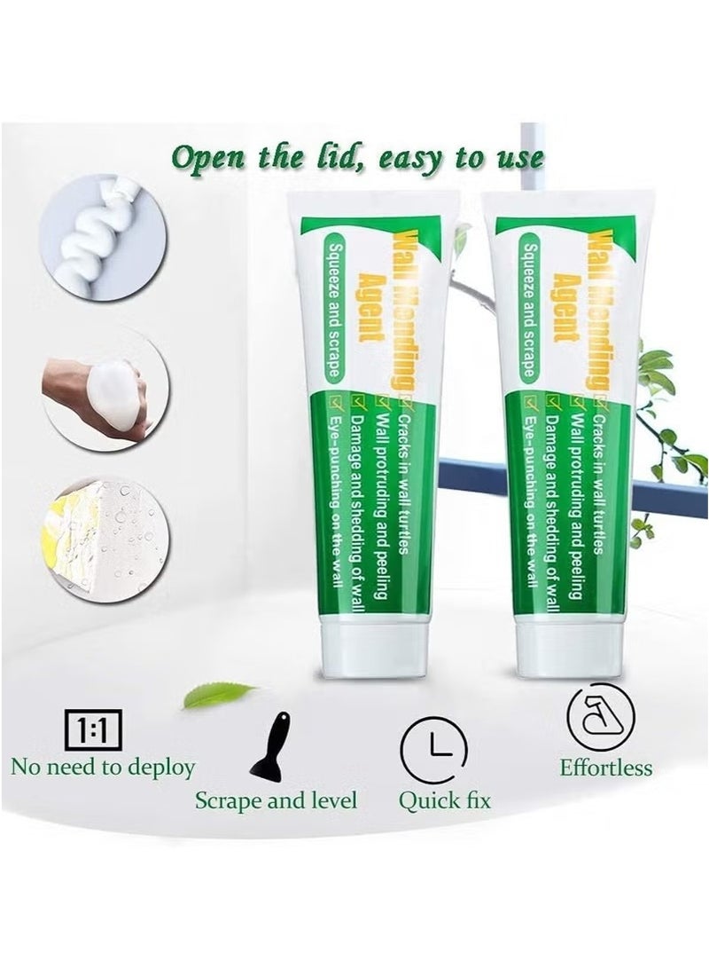 Wall Mending Agent Wall Repair Paste Kit: Drywall Repair Putty, Safe Wall Repairing Ointment，Wall Crack Repair Cream with Scraper, for Wall Wood Plaster Surface Repair, Easy to Fill (100g x2 Sets) - Image 4