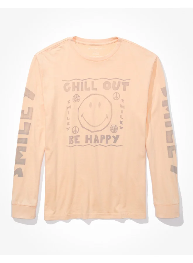 American Eagle AE Super Soft Smiley® Dead Long-Sleeve Graphic T-Shirt