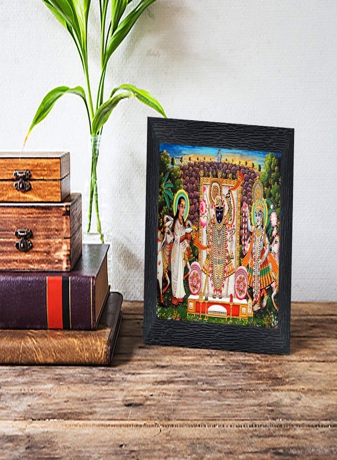 PnF shrinathji yamunaji mahaprabhuji Religious Wood Photo Frames with Acrylic Sheet (Glass) for Worship/Pooja(photoframe,Multicolour,8x6inch)-22556 ,Wall Mount - Image 2