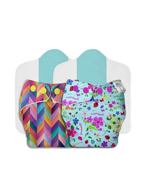 New Uno Freesize Cloth Diaper Set Of 2; Cloth Diaper For Babies 3M To 3Y ; Washable & Reusable Cloth Diaper ; Comes With Cloth Diaper Insert ; 2 Diaper And 2 Organic Cotton Soaker