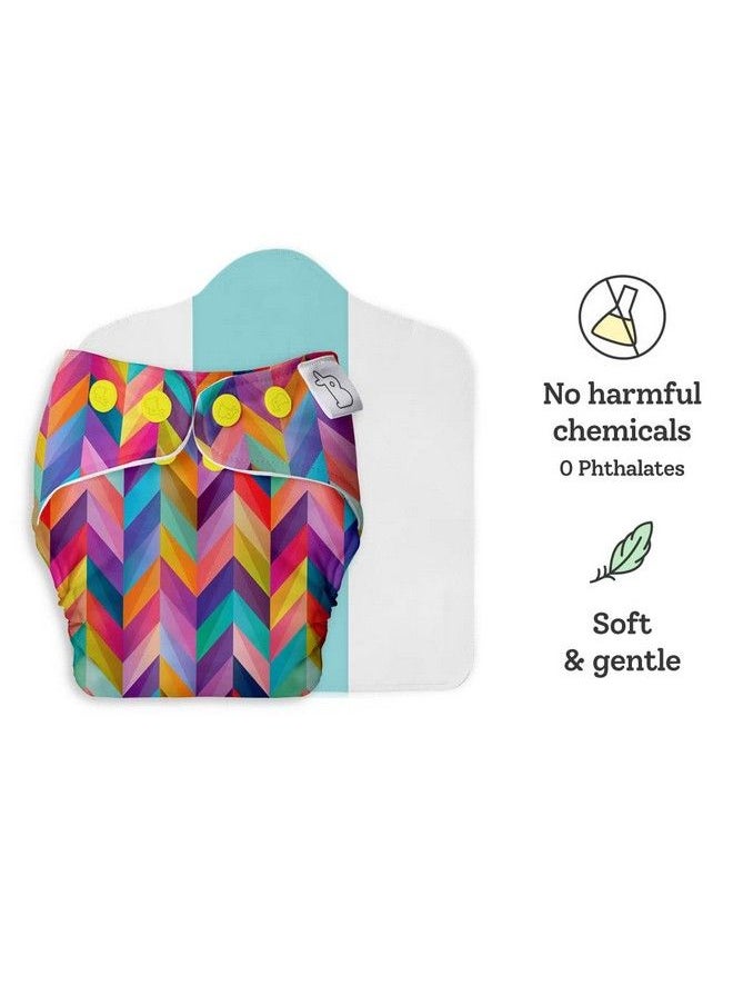 New Uno Freesize Cloth Diaper Set Of 2; Cloth Diaper For Babies 3M To 3Y ; Washable & Reusable Cloth Diaper ; Comes With Cloth Diaper Insert ; 2 Diaper And 2 Organic Cotton Soaker