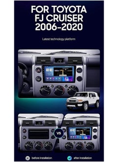Vierex Android Car Stereo Screen For Toyota FJ Cruiser 2007-2018 With CarPlay Android Auto Wireless WiFi AHD Camera Included Fast Interface Silver Frame (4+32GB Carplay 4G)  - Image 2