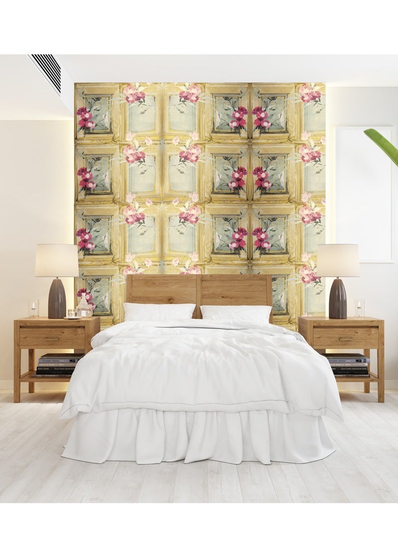 MAF Wallpaper MAF Wallpaper IWB00443 Modern Minimalist Floral Design Wallpaper, Eco-Friendly Wallpaper for living room, bedroom, Hotels, Restaurants, & More.. - Beige/Gold  - Image 1