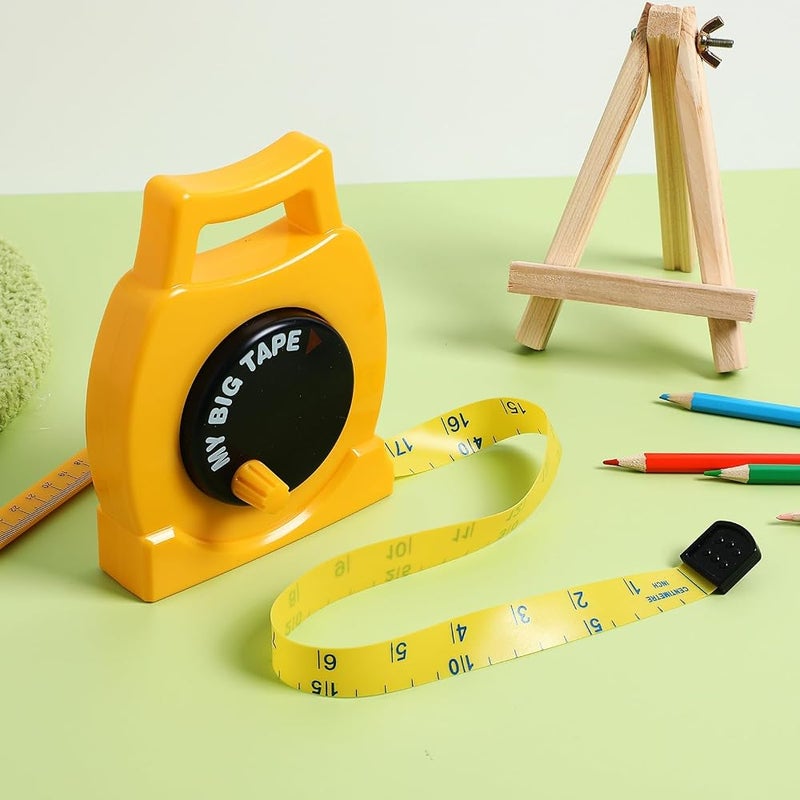 KASTWAVE Toy Measuring Tape for Kids, Retractable Educational Learning Tool with Inches & Centimeters, Role Play Pretend Measuring Tool for Children, Easy-Hold Design - Image 2