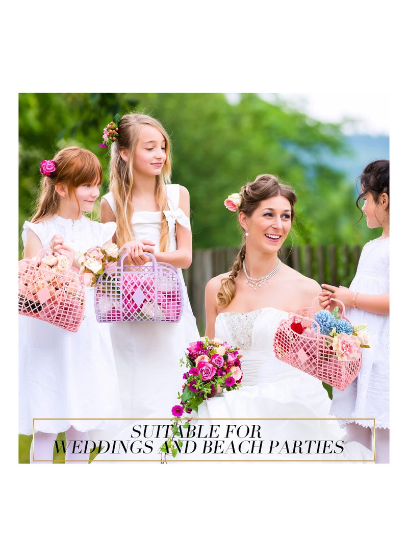 SOLARAE سلة هدايا، 3 قطع حقائب جلي للبنات هدايا جلي لحفلات الزفاف حقائب شاطئية جلي للبنات العرائس، حقائب جلي للبنات، حقائب جلي للبنات - Image 5
