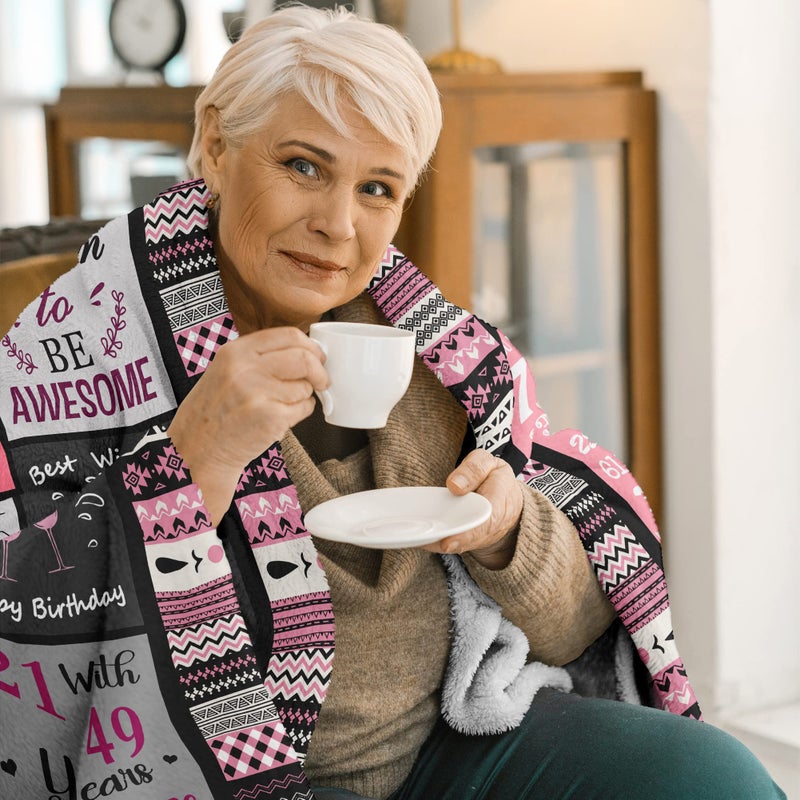 Ivivis 70th Birthday Gifts for Women  70th Birthday Decorations for Women  Gifts for A 70th Birthday  Happy 70th Birthday Gifts for 70 Year Old Woman  1954 Birthday Gifts for Women Blanket 60 X50 - Image 4