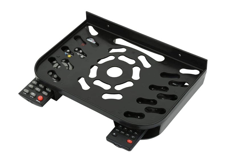 Craftbin Craftbin Set Top Box Stand with Double Remote Holder Plastic Wall Shelf for Living Room Plastic Wall Shelf Black - Image 3