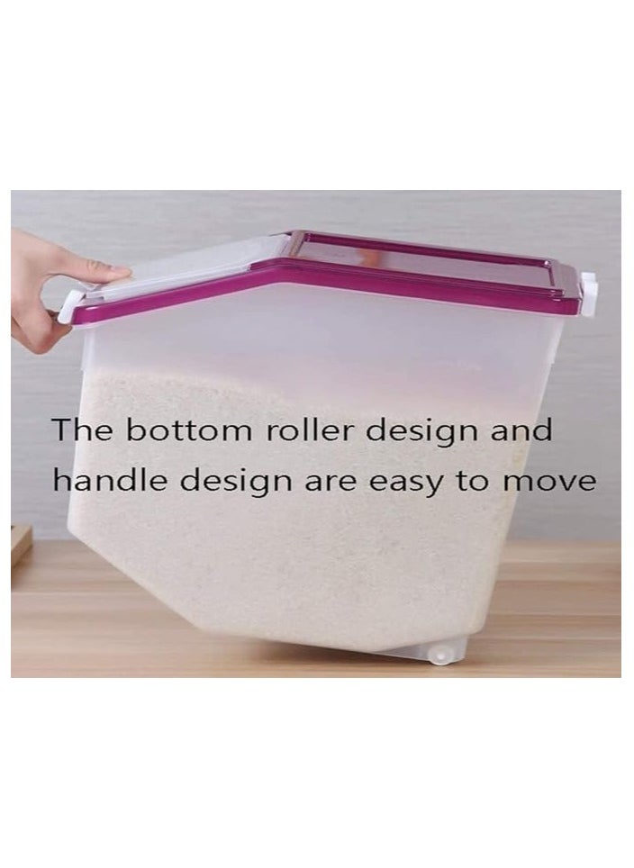 Generic - Rice Storage Container 5kg (11 lbs) - Food Storage Container with Lid, BPA Free Plastic Large Cereal Storage Box, Multifunctional Containers for Kitchen Food with Measuring Cup - Image 1
