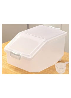 Rice Storage Container 5kg (11 lbs) - Food Storage Container with Lid, BPA Free Plastic Large Cereal Storage Box, Multifunctional Containers for Kitchen Food with Measuring Cup