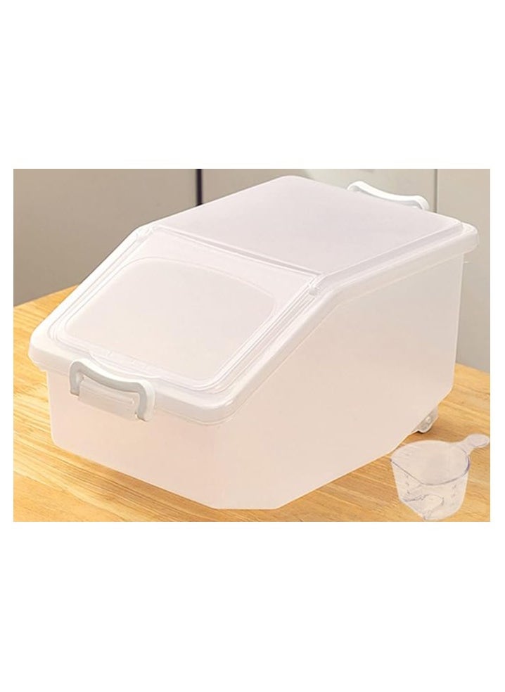 Generic - Rice Storage Container 5kg (11 lbs) - Food Storage Container with Lid, BPA Free Plastic Large Cereal Storage Box, Multifunctional Containers for Kitchen Food with Measuring Cup - Image 1