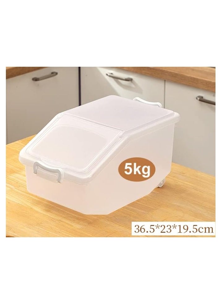 Generic - Rice Storage Container 5kg (11 lbs) - Food Storage Container with Lid, BPA Free Plastic Large Cereal Storage Box, Multifunctional Containers for Kitchen Food with Measuring Cup - Image 1
