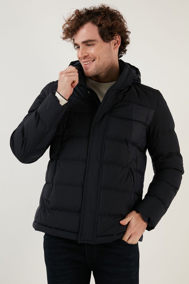 Exxe Water Resistant Hooded Regular Fit Coat Men's Coat EXK22531310  - Image 3