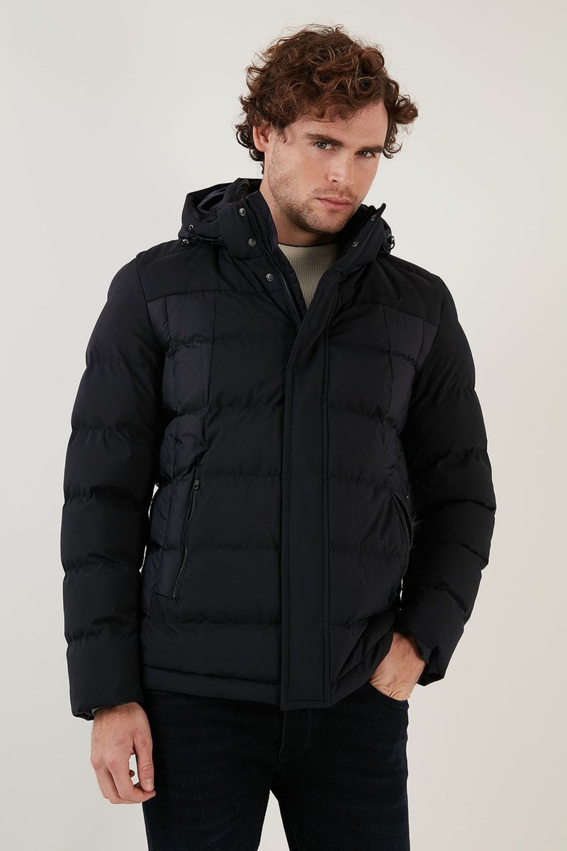Exxe Water Resistant Hooded Regular Fit Coat Men's Coat EXK22531310  - Image 2