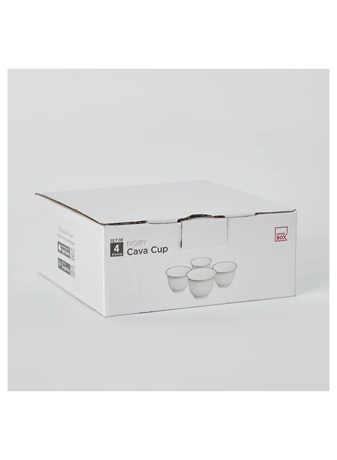 Home Box Ivory 4-Piece Cava Cup Set 60 ml