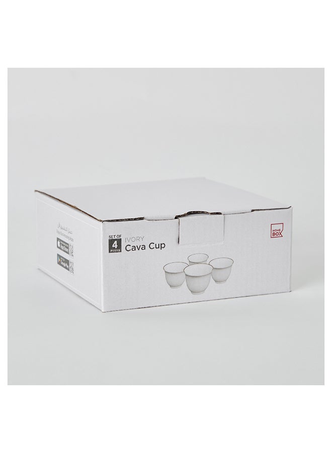 Home Box طقم أكواب كافا مكون من 4 قطع باللون العاجي سعة 60 مل  - Image 4