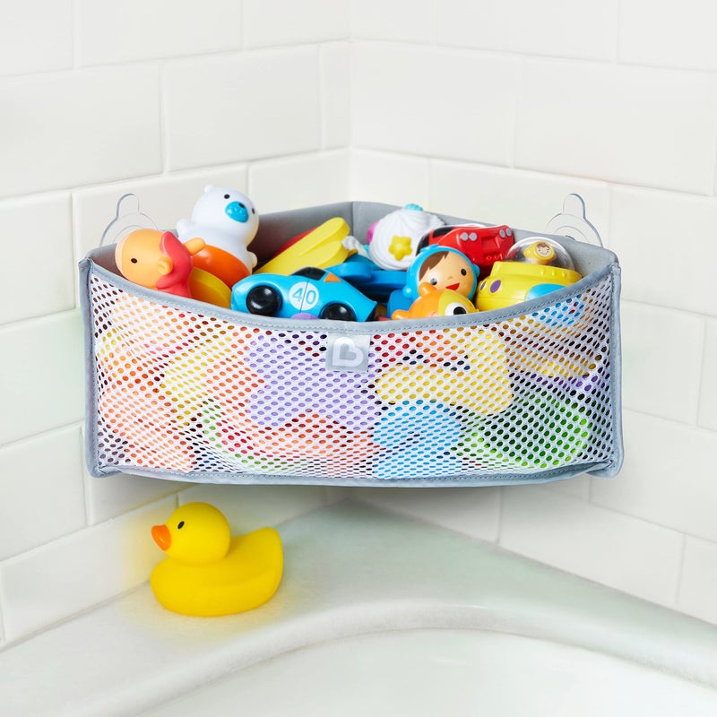 MunchkinÂ® High 'n Dryâ„¢ Corner Bath Toy Organizer and Storage, Grey - Image 3
