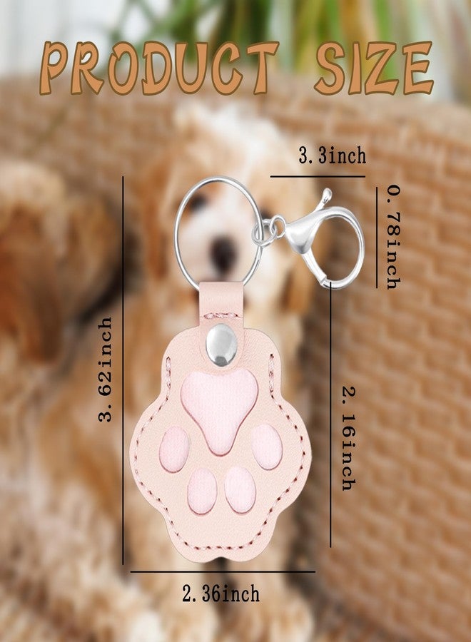 SUBANG 9 Pieces Dog Paw Shaped Leather Keychain Pet Hair Keychain Pet Memorial Gift Keyring Handmade Key Holder for Collecting Cat and Dog Hair - Image 2