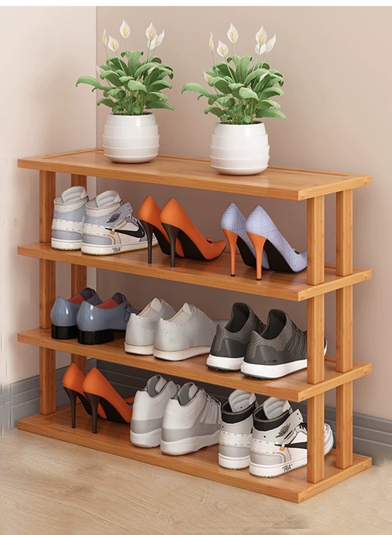 Generic 𝐅𝐅𝐃 Premium Bamboo Shoe Rack 4 Tier – Eco-Friendly, Waterproof & Durable | Multi-Purpose Storage for Shoes, Books & More | Space-Saving Design for Entryway, Bedroom, Office | Easy Assembly & Elegant Finish  - Image 3