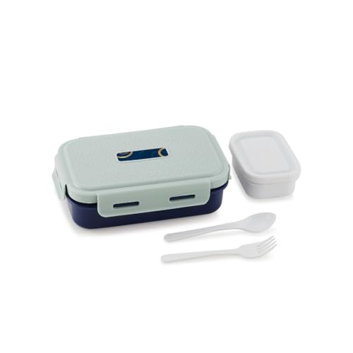 GALOOF Lunch Box for Kids 500 ml | Inner Stainless Steel Tiffin Box 2 Compartment Bento Lunchbox for School Boys and Girls (Blue) - Image 4