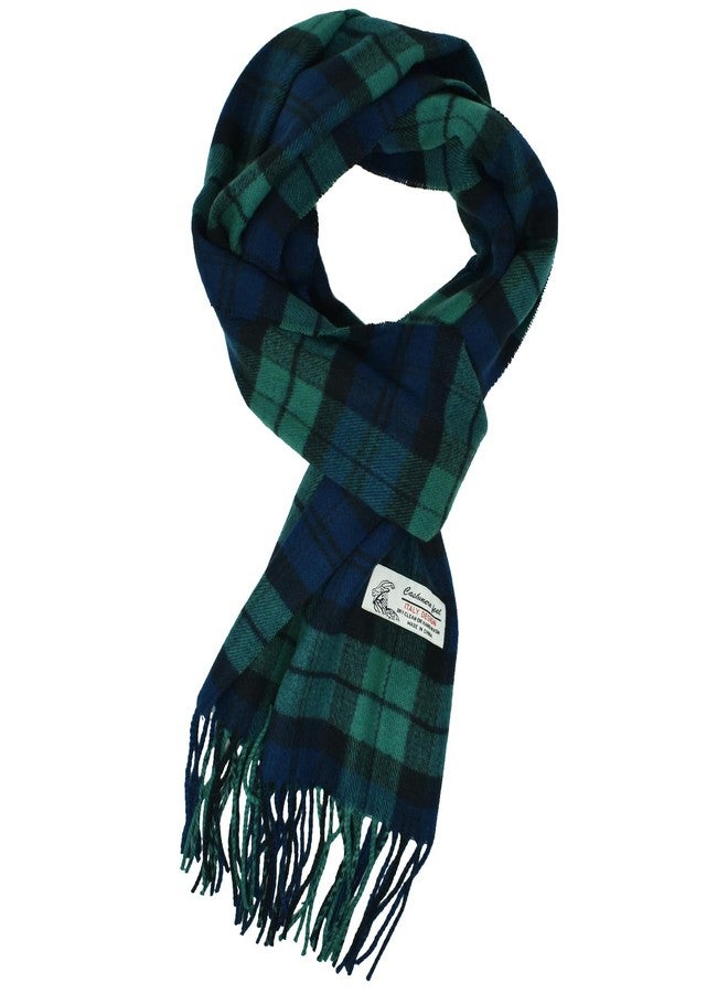 Glory Max Scottish Stewart Tartan Plaid Luxurious Winter Scarf Soft Cashmere Feel 72"x12" (Green/Blue Plaid) - Image 1