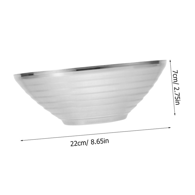 Dual Layer Ramen Bowl 22x7cm Serving Dish for Noodles Salad Fruits Snacks - Image 3
