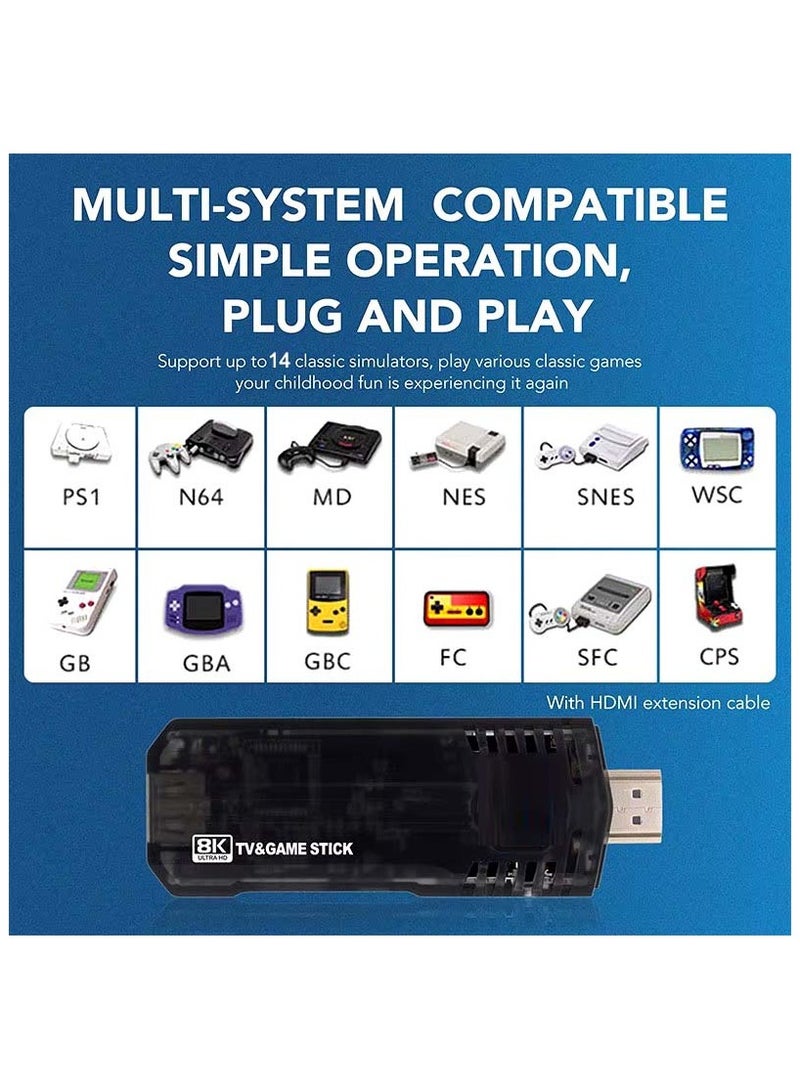 Game Stick X8 8K HD 3D Retro Video Game Console 64G 10000 Games Box X8 Pro Wireless Controller With WiFi Android TV Box - Image 2