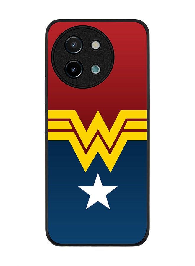 Stylizedd Rugged Black edge case for Vivo Y38 / Vivo Y58 / Vivo Y200i /Vivo T3x, Slim fit Soft Case Flexible Anti Drop TPU Gel Thin Cover - Wonder Woman  - Image 1