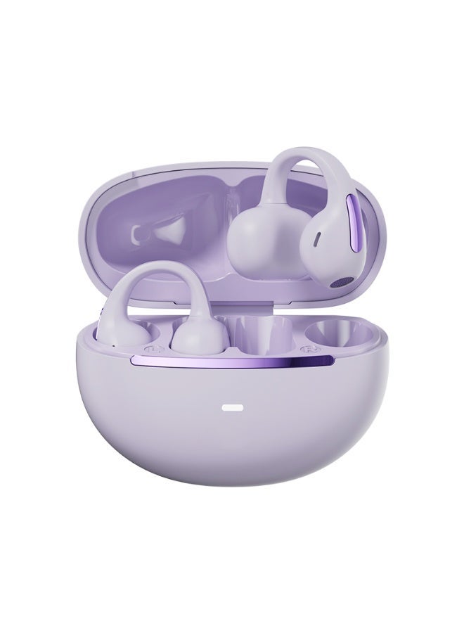 مُوطْمُوك  M136 سماعات أذن لاسلكية بلوتوث 5.4، سماعات أذن مفتوحة بتصميم عصري، خطاف على شكل حرف C خفيف الوزن، مريحة لمن يرتدون الأذنين الصغيرين والنظارات، مثالية للتمارين الرياضية (بنفسجي) - Image 1