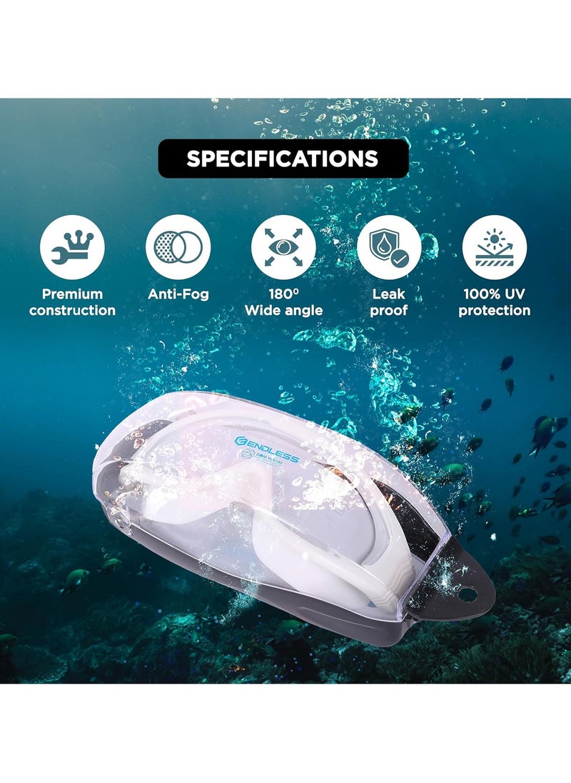 ENDLESS  Premium Swimming Goggle with Anti-Fog and UV Protection | Stylish Big Frame for more Visibility | Soft Silicone Gasket for Leak Proof | With Hard Case  - Image 2