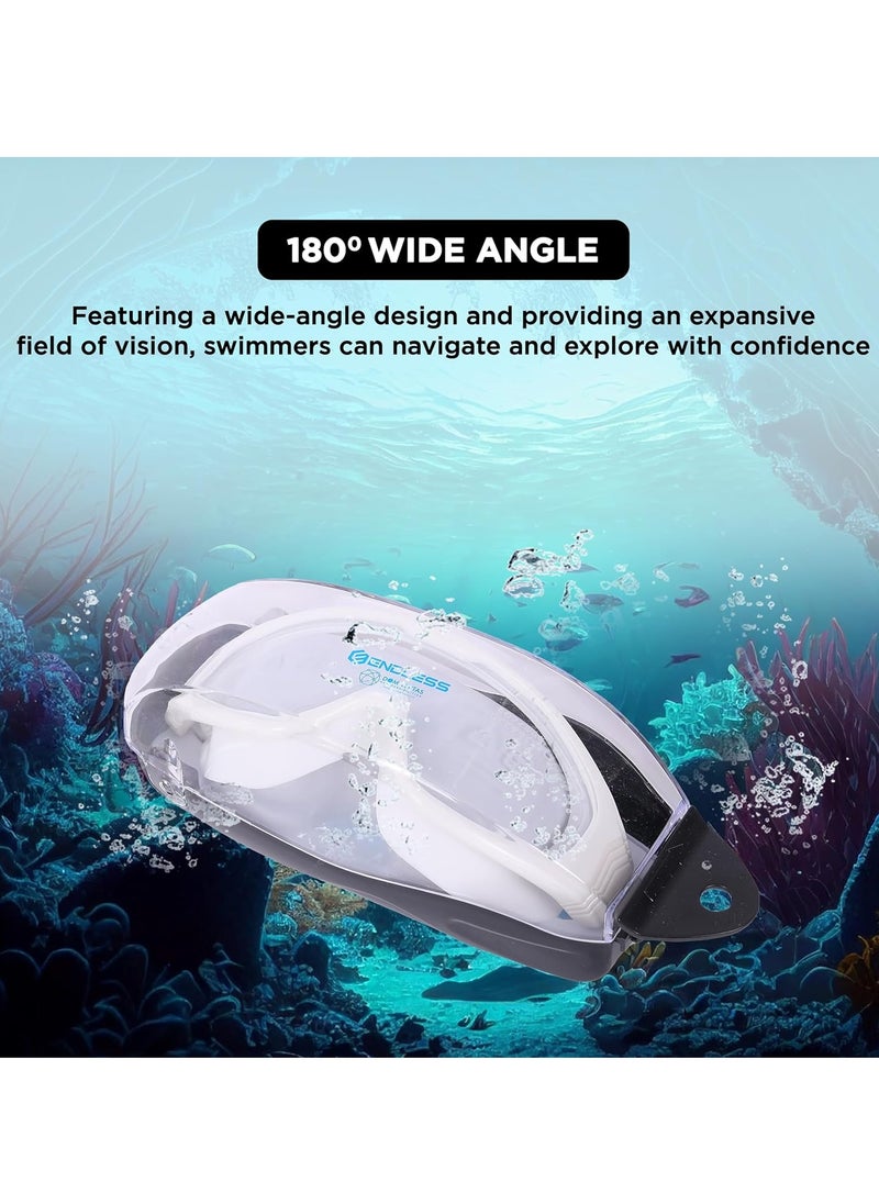 ENDLESS  Premium Swimming Goggle with Anti-Fog and UV Protection | Stylish Big Frame for more Visibility | Soft Silicone Gasket for Leak Proof | With Hard Case  - Image 5