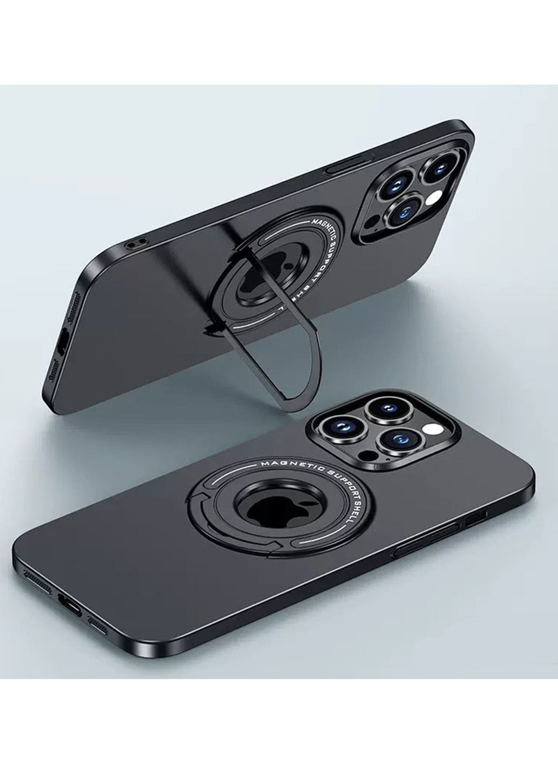 TEAM LUXURY iPhone 14 Pro MagSafe Case Cover Protector Protection With Magnetic Wireless Charging Back Invisible Ring Stand Mobile Phone Holder Kickstand Cell Anti-scratch Anti-drop Shockproof Cover Accessory  - Image 2