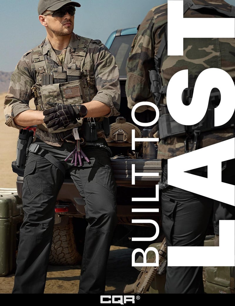 CQR Men's Tactical Pants, Water Resistant Ripstop Cargo Pants, Lightweight EDC Work Hiking Pants, Outdoor Apparel, Duratex Mag Pocket Black, 38W x 34L - Image 5