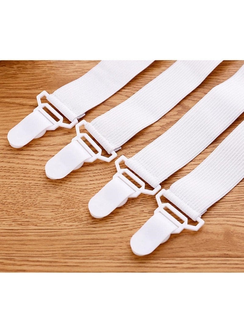 مشبك ملاية السرير – ماسك ملايات مرن – 4 قطع أحزمة في عبوة واحدة - مطاطية قابلة للتعديل لتثبيت الملاءات بإحكام على السرير - Image 1